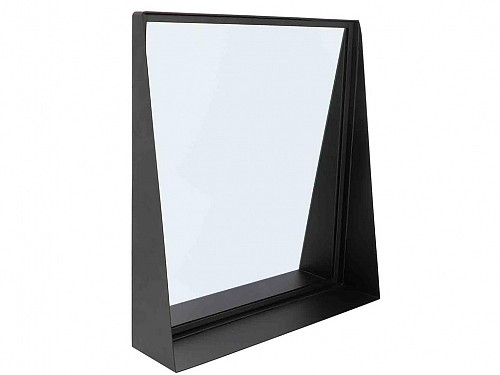 Τετράγωνος Καθρέφτης Τοίχου με Μεταλλικό Πλαίσιο σε Μαύρο χρώμα, 39x10x42.5 cm